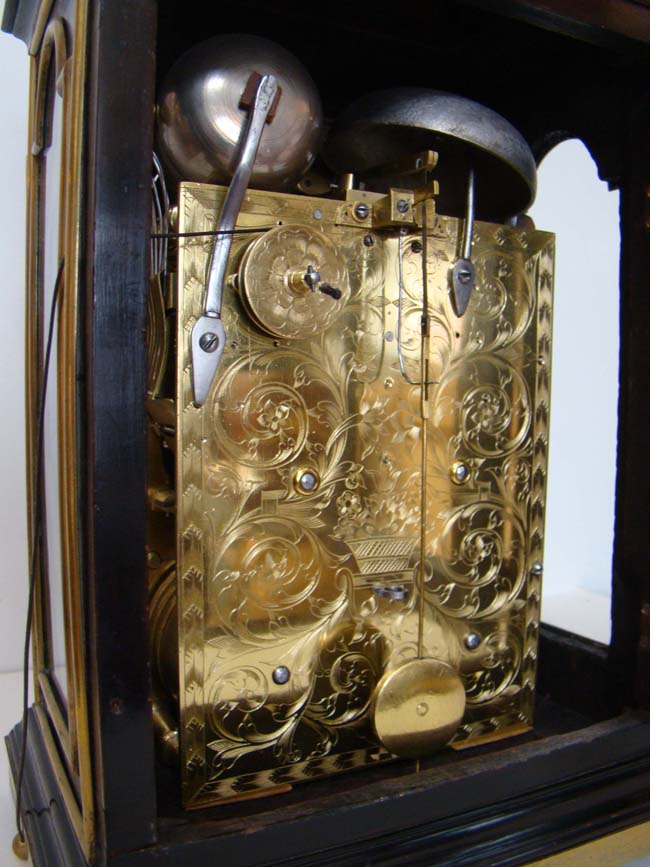 A fine George I period ebonized quarter-repeating Bracket Clock circa 1715-1720 by Simon de Charmes — image 6
